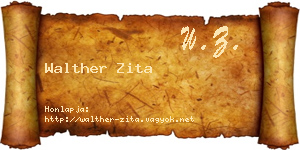 Walther Zita névjegykártya