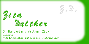 zita walther business card